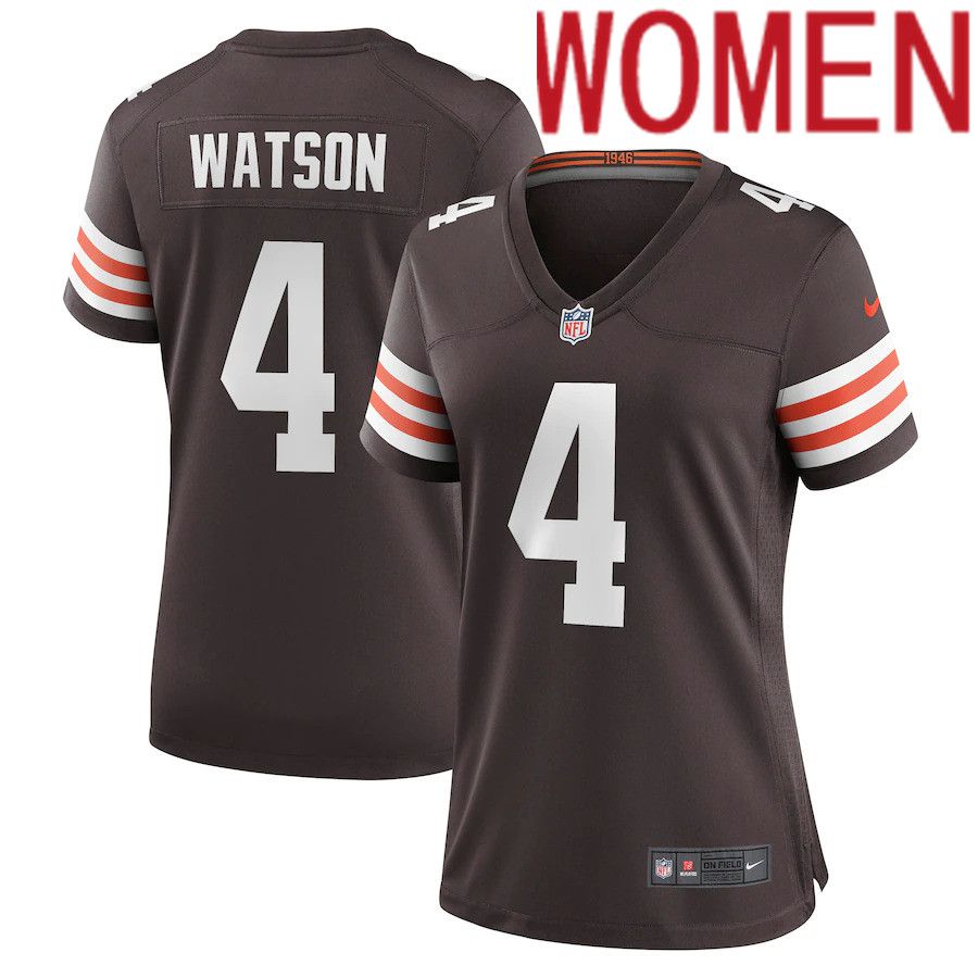 Women Cleveland Browns #4 Deshaun Watson Nike Brown Game NFL Jersey->green bay packers->NFL Jersey